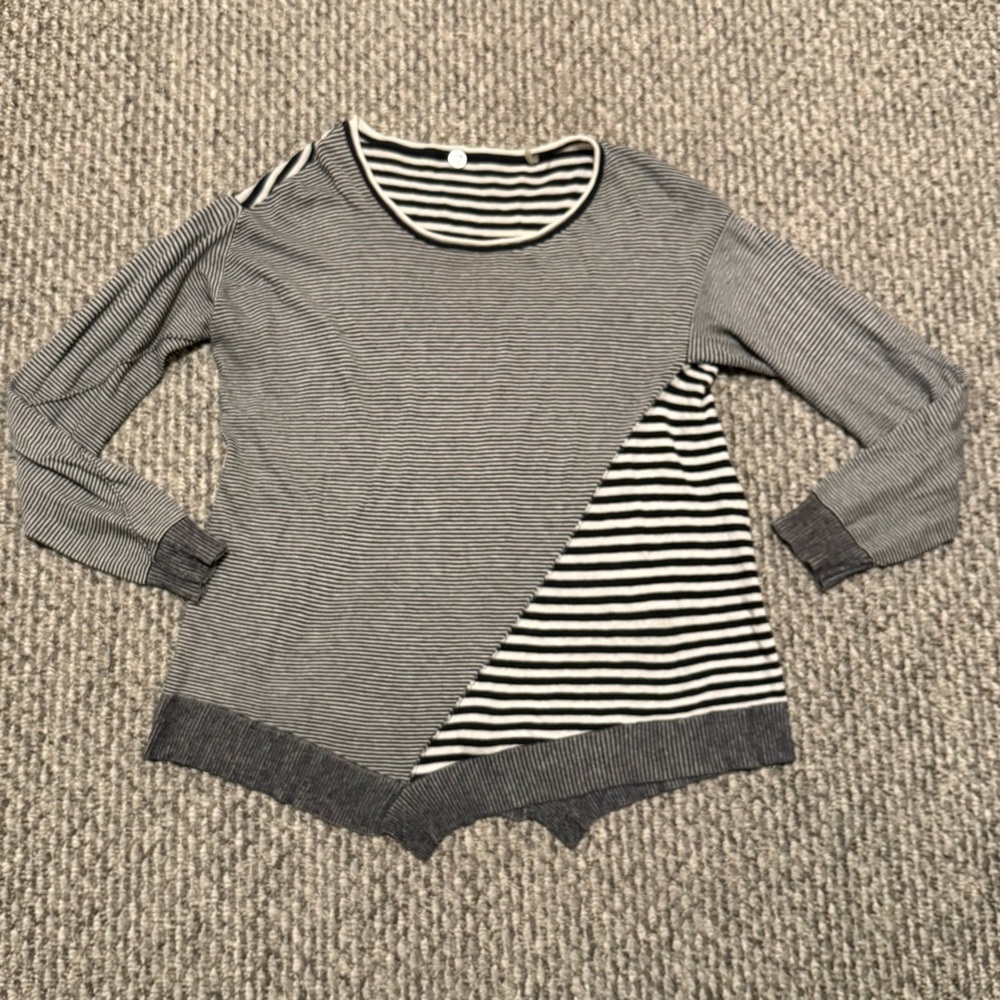 Margaret O'Leary asymmetrical striped sweater